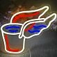 Winged Coffee Cup Neon Sign