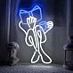 Little Girl Reading and Drinking Coffee Neon Sign