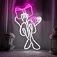 Little Girl Reading and Drinking Coffee Neon Sign