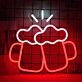 Cheers with Beer Glasses Bar Neon Sign