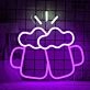 Cheers with Beer Glasses Bar Neon Sign
