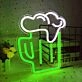 Celebratory Bubble Beer Bar Neon Sign