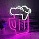 Celebratory Bubble Beer Bar Neon Sign