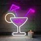 Simple Cocktail Glass Bar Neon Sign