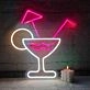 Simple Cocktail Glass Bar Neon Sign