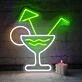 Simple Cocktail Glass Bar Neon Sign