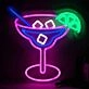 Lemon Cocktail Glass Bar Neon Sign