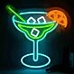 Lemon Cocktail Glass Bar Neon Sign