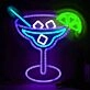 Lemon Cocktail Glass Bar Neon Sign