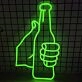 Celebratory Toast with Bottles Bar Neon Sign