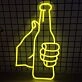 Celebratory Toast with Bottles Bar Neon Sign
