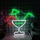 Elegant Cocktail Glass Bar Neon Sign
