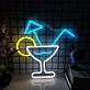 Elegant Cocktail Glass Bar Neon Sign