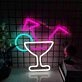 Elegant Cocktail Glass Bar Neon Sign