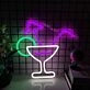 Elegant Cocktail Glass Bar Neon Sign