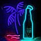 Beer Bottle Palm Tree Bar Neon Sign