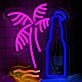 Beer Bottle Palm Tree Bar Neon Sign