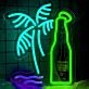 Beer Bottle Palm Tree Bar Neon Sign