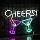 Colorful Cheers Bar Drink Neon Sign