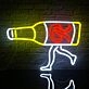Running Beer Bottle Neon Sign