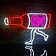 Running Beer Bottle Neon Sign