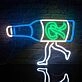 Running Beer Bottle Neon Sign