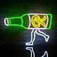 Running Beer Bottle Neon Sign