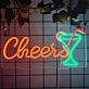 Cheers Cocktail LED Bar Neon Sign