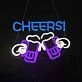 Customize Cheers Toasting Neon Sign