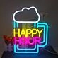 Customize Happy Hour Beer Celebration Time Neon Sign