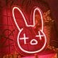 Confused Bunny Animal Neon Sign