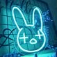 Confused Bunny Animal Neon Sign