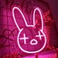 Confused Bunny Animal Neon Sign