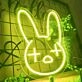 Confused Bunny Animal Neon Sign