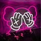 Bear Covering Eyes Neon Sign
