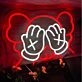 Bear Covering Eyes Neon Sign