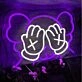 Bear Covering Eyes Neon Sign