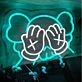Bear Covering Eyes Neon Sign