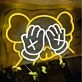 Bear Covering Eyes Neon Sign