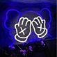 Bear Covering Eyes Neon Sign