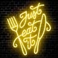 Vibrant Just Eat It Restaurant Neon Sign