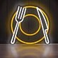 Elegant Western Restaurant Cutlery Neon Sign