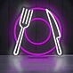 Elegant Western Restaurant Cutlery Neon Sign