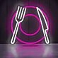 Elegant Western Restaurant Cutlery Neon Sign