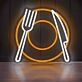 Elegant Western Restaurant Cutlery Neon Sign