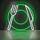 Elegant Western Restaurant Cutlery Neon Sign