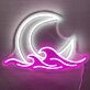 Moon Over the Sea Neon Light