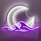 Moon Over the Sea Neon Light