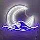 Moon Over the Sea Neon Light