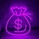 Vibrant Money Bag Neon Sign